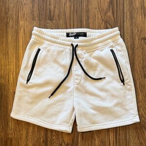 Brooklyn Cloth White Athletic Shorts with Black Details